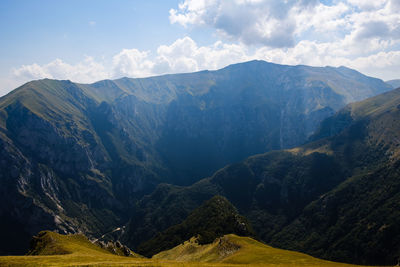 Scenic view of mountains against sky