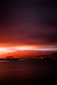 View of sea against sky during sunset