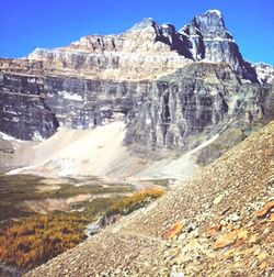 Scenic view of rocky mountains