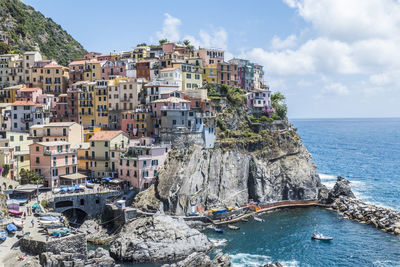 Aerial view of manarola in the cinque terre