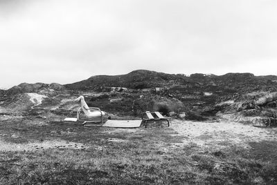 Scenic view of land against sky