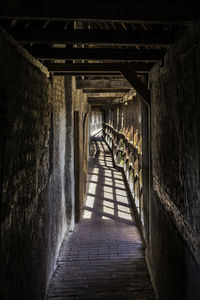 Empty corridor along walls