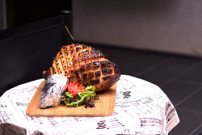 Close-up of food on table