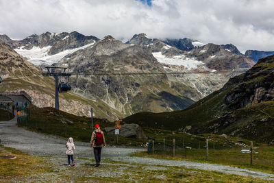 Panorama mountains with clouds, switzerland