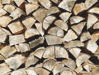 Full frame shot of logs