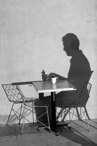 Shadow of man on table