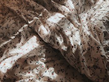 Full frame shot of floral pattern bed sheet