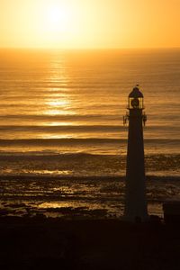 Scenic view of sea at sunset
