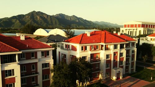 Residential district with houses in background