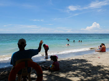 Scenic view of beach against sky