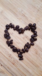 High angle view of black coffee on table