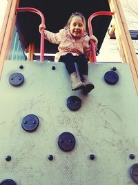 Portrait of boy playing in playground