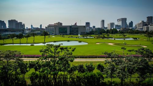 Park with city in background