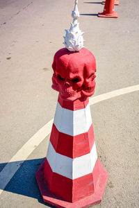 High angle view of fire hydrant on street