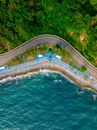 High angle view of sea