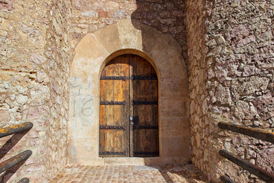 View of old ruin door