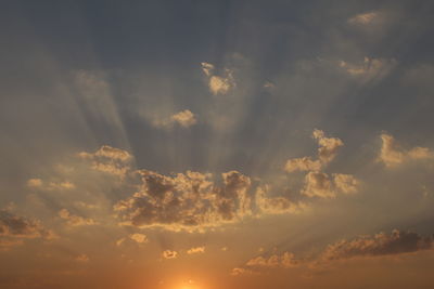 Low angle view of sky during sunset