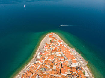 High angle view of swimming pool at beach