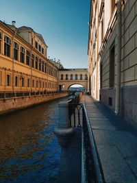 Canal amidst buildings against sky in city