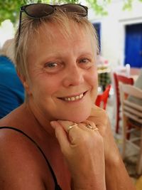 Close-up portrait of a smiling woman