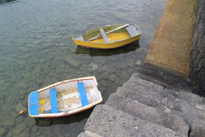 View of two boats in shallow water