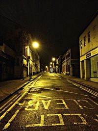 Empty road at night