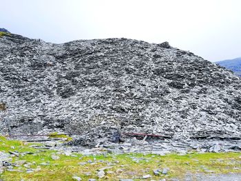 Scenic view of mountain against sky during winter