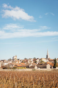 Panoramic view of buildings against sky