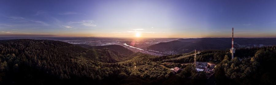 Scenic view of landscape against sky during sunset