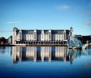 Reflection of built structures in water