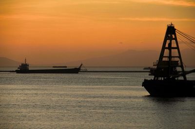 Scenic view of sea at sunset