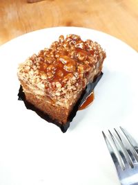 Close-up of cake in plate