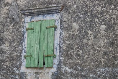 Closed door of old building