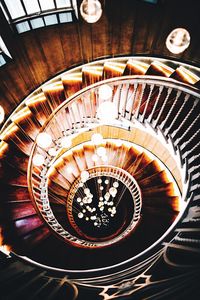 Directly above shot of spiral staircase