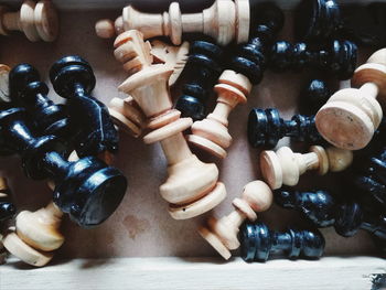 Close-up of chess pieces