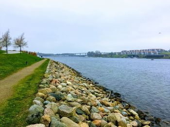 Scenic view of river against sky