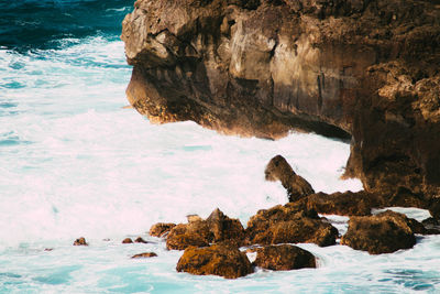 Rock formation in sea