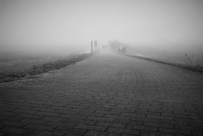 View of road in foggy weather