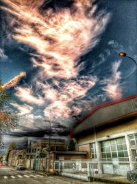 Exterior of house against cloudy sky