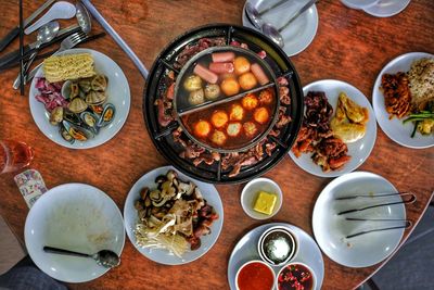 Close-up of food served in plate