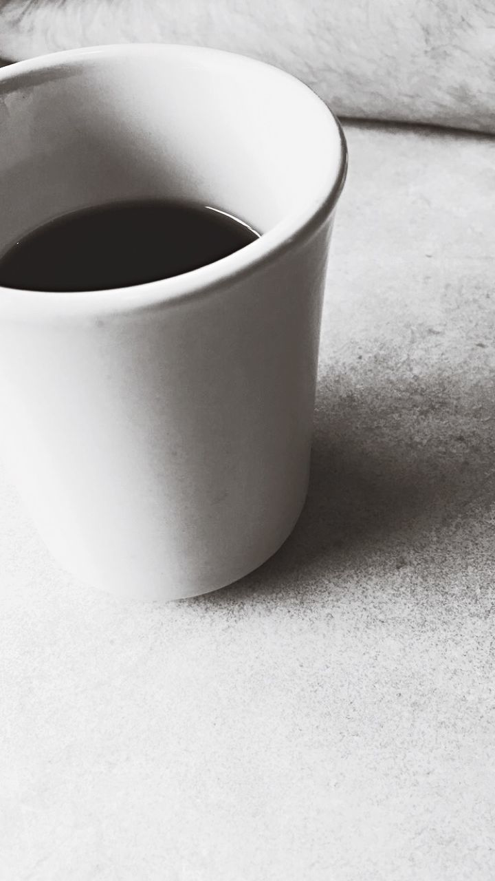 food and drink, still life, drink, indoors, refreshment, close-up, table, coffee cup, freshness, coffee - drink, healthy eating, cup, no people, high angle view, coffee, container, food, directly above, studio shot, white color