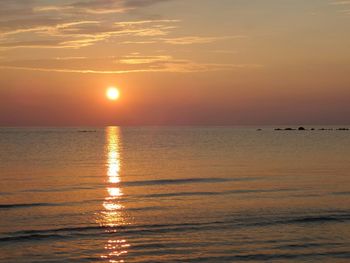 Scenic view of sea at sunset