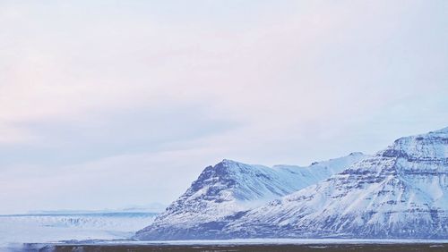 Snow covered mountain range