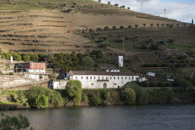 View of buildings by river