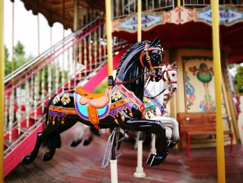 Close-up of carousel in amusement park