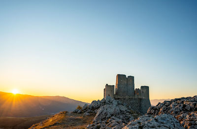 View of castle against sky during sunset