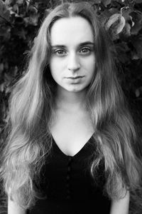 Close-up portrait of beautiful young woman