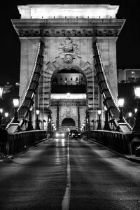 View of bridge at night