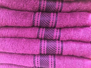 Stack of purple towel