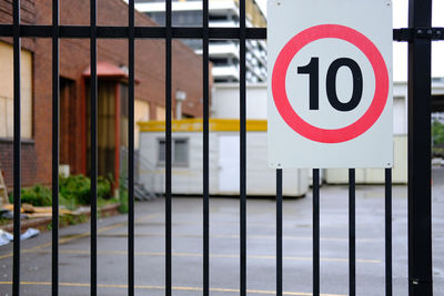 Close-up of road sign